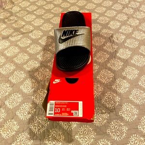 Silver Men’s slides Size 10